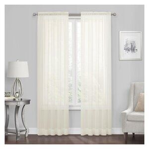 NEW Regal Home Voile Rod Pocket Sheer Single Curtain Panel Ivory Off White 54x84